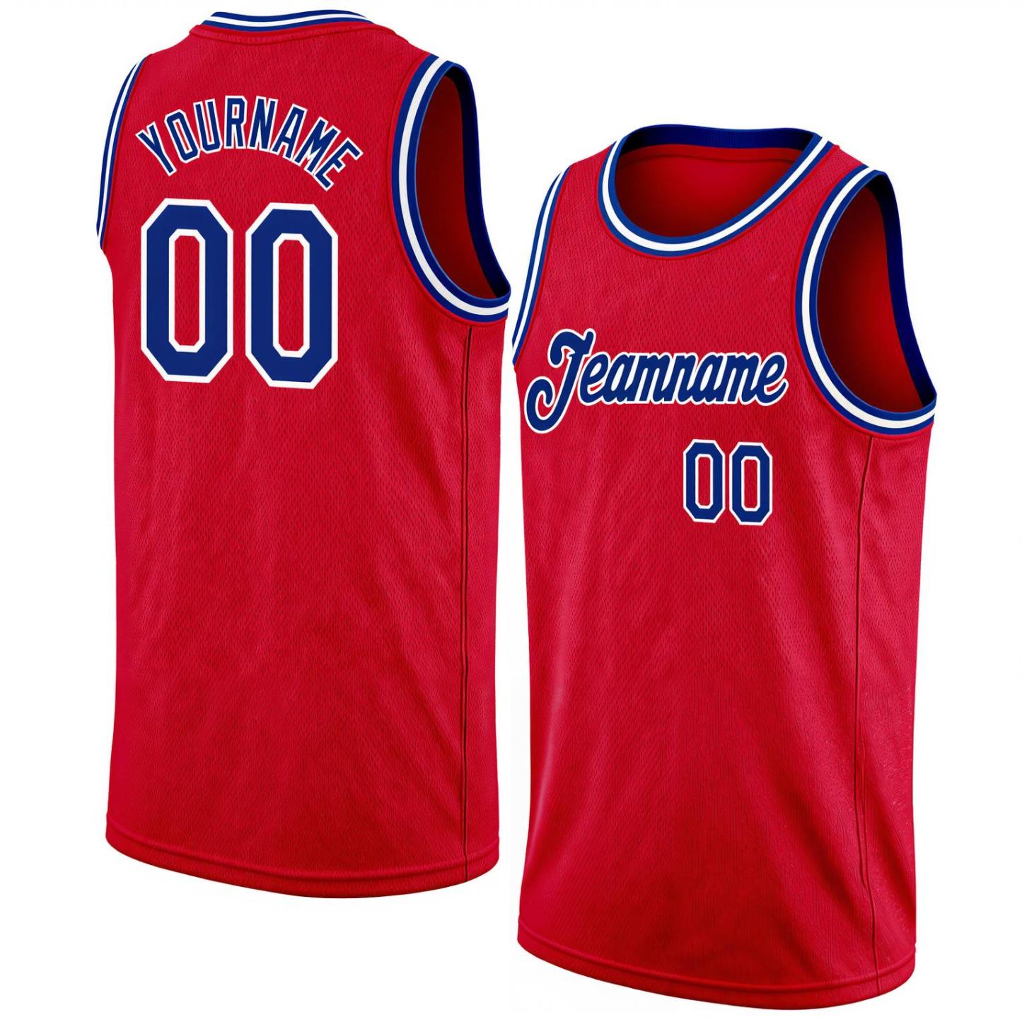 Custom Red & Navy/White Basketball City Edition Jersey
