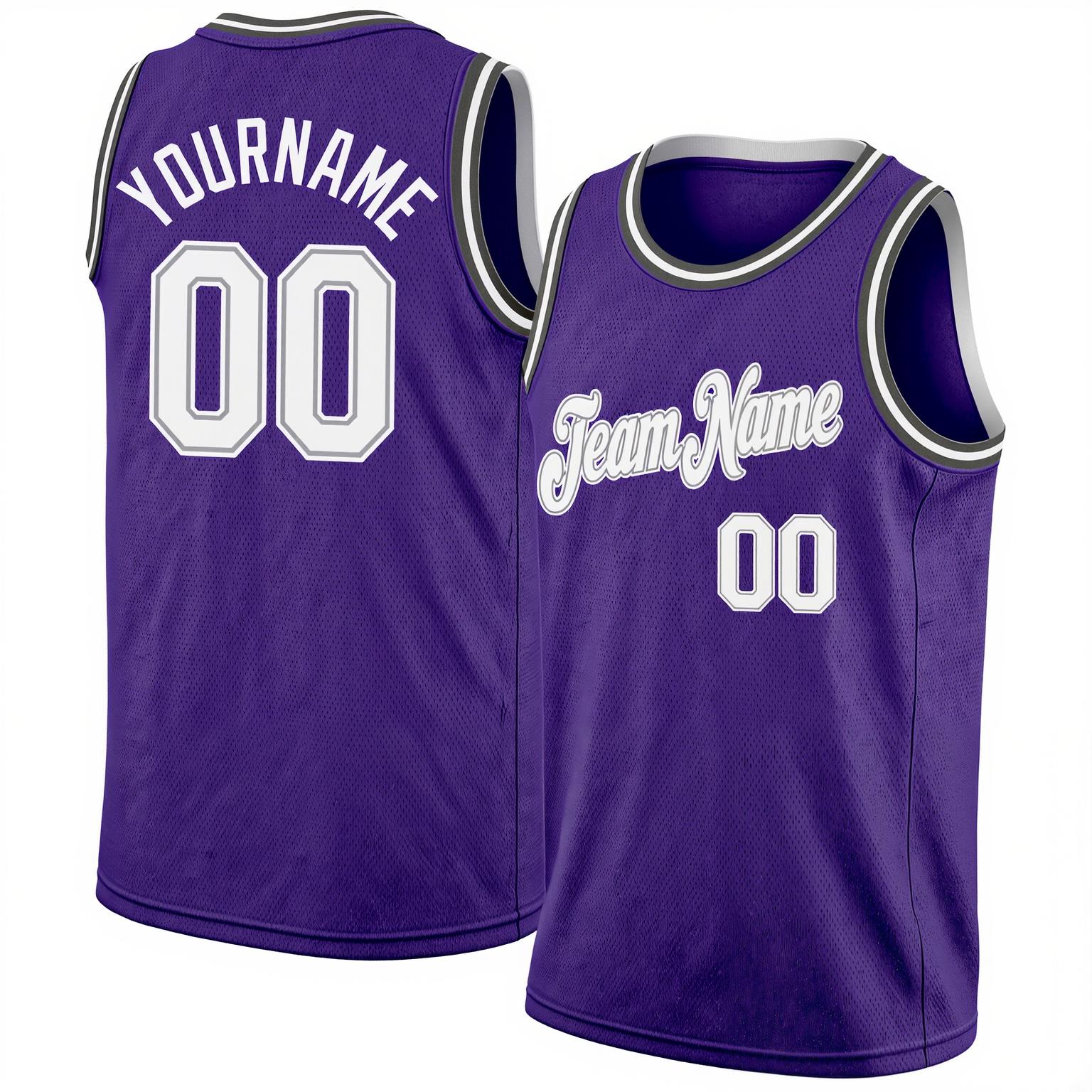 Custom Purple & White/Black Basketball City Edition Jersey