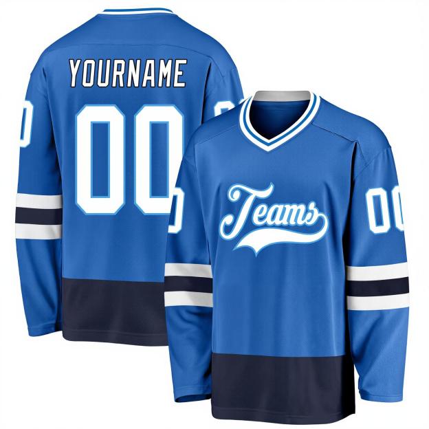 Custom Royal Blue & White Hockey Jersey