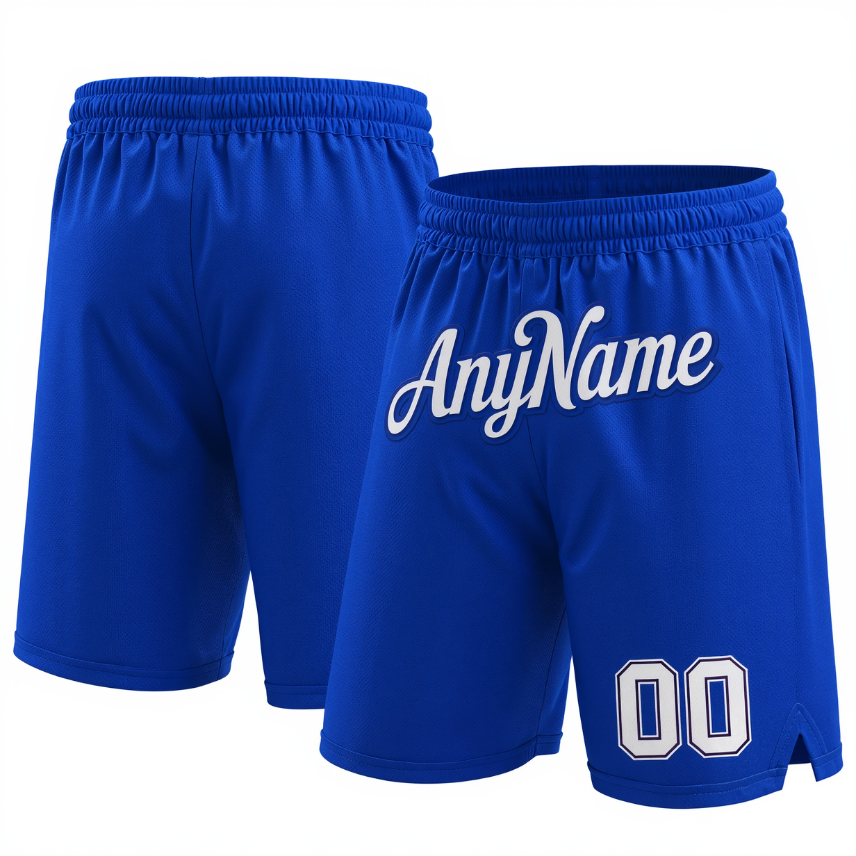 Custom Royal Blue & White/Black Shorts
