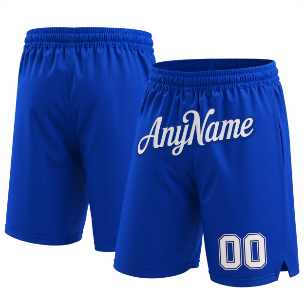 Custom Royal Blue & White/Black Shorts