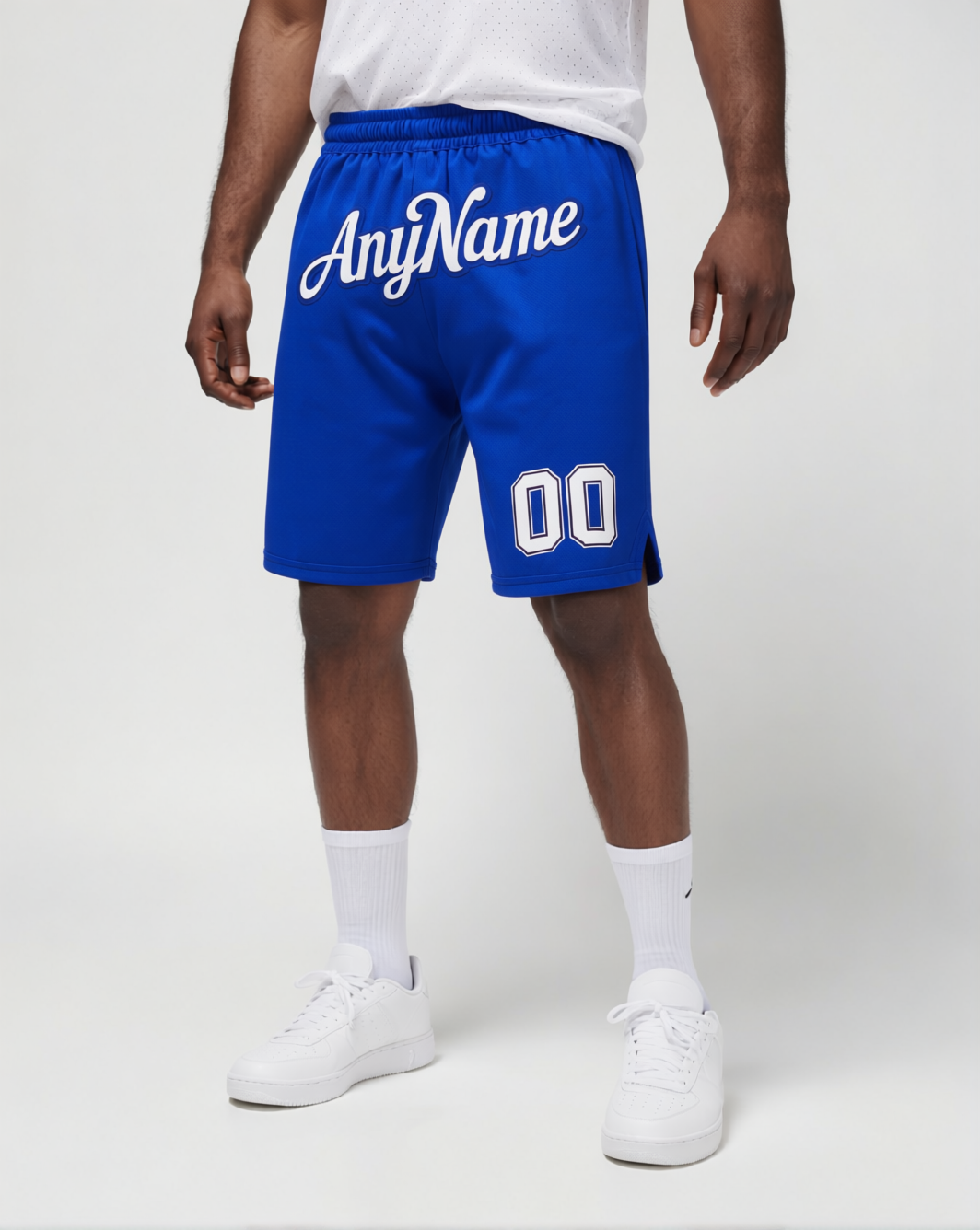 Custom Royal Blue & White/Black Shorts