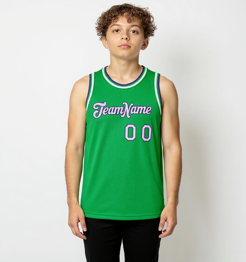 Custom Kelly Green & Purple Basketball City Edition Jersey