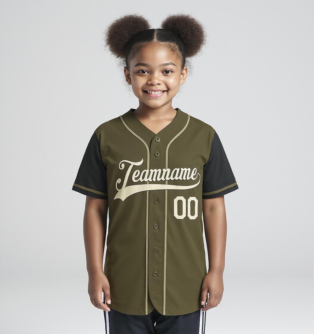 Custom Olive & Navy/White Baseball Jersey