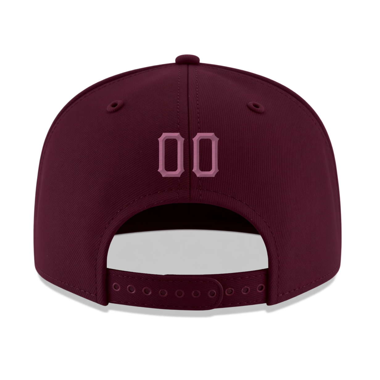 Custom Burgundy & Pink/Grey Stitched Adjustable Snapback Hat