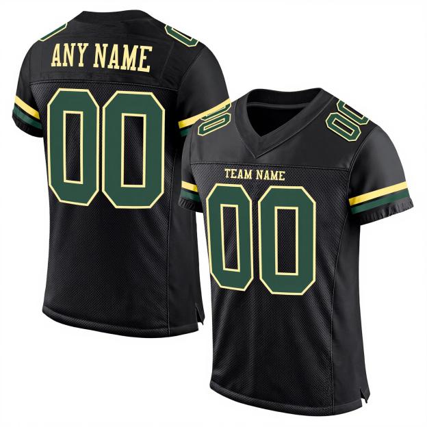Custom Black & Green/White Football Jersey