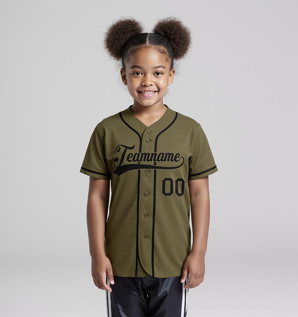 Custom Olive & Navy Baseball Jersey