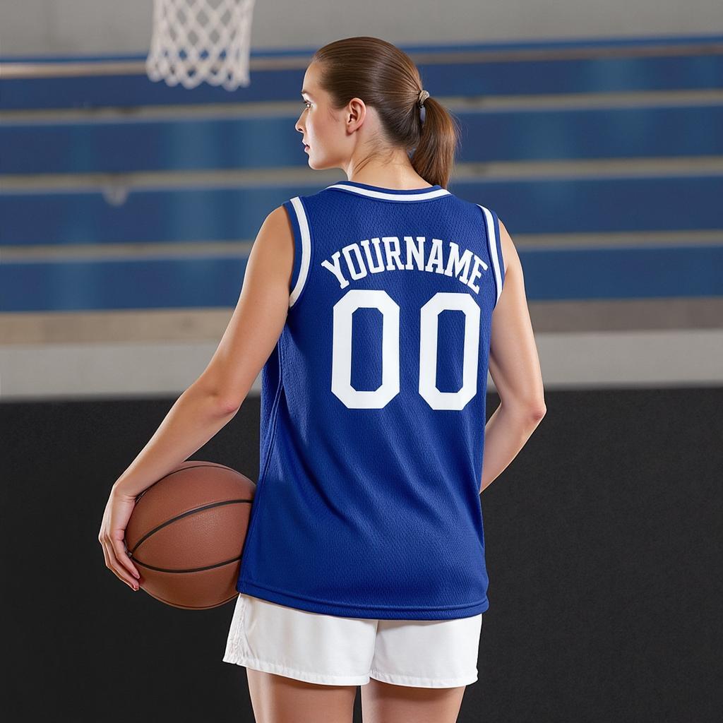 Custom Blue & White Basketball City Edition Jersey