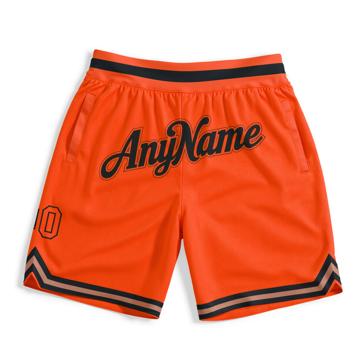 Custom Orange & Black/Brown Throwback Shorts