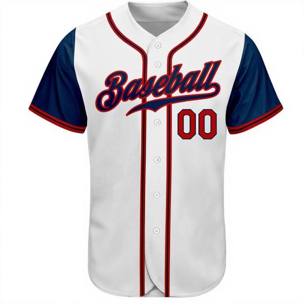 Custom White & Navy Raglan Sleeves Baseball Jersey