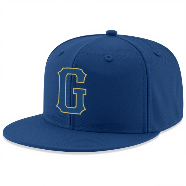 Custom Royal Blue & Gold Stitched Adjustable Snapback Hat