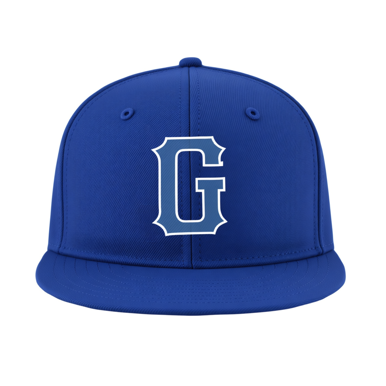 Custom Royal Blue & White Stitched Adjustable Snapback Hat