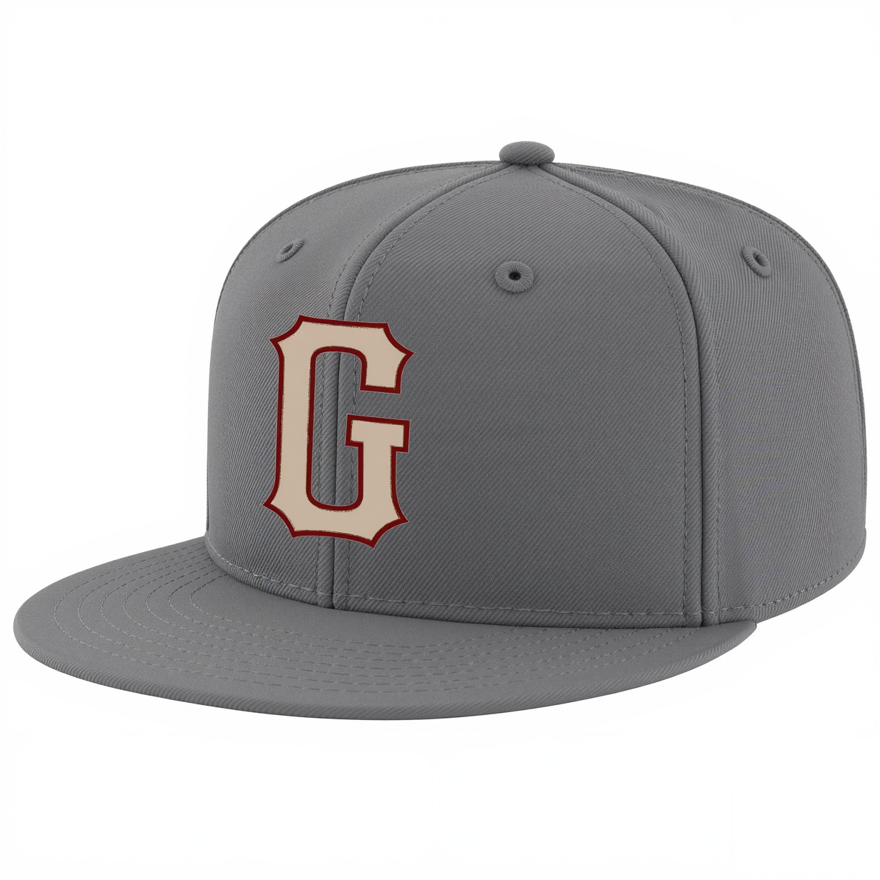 Custom Dark Grey & Pink/Burgundy Stitched Adjustable Snapback Hat