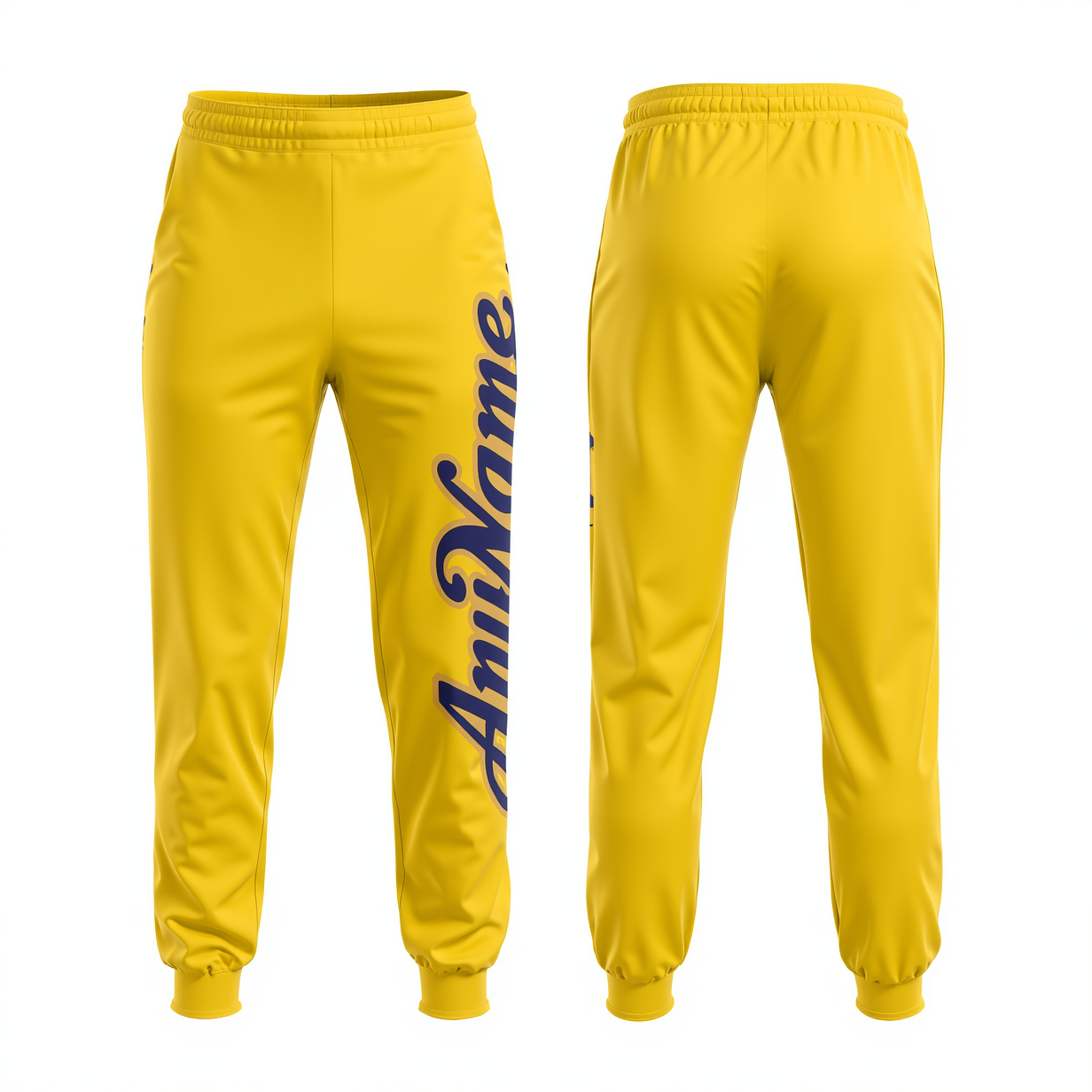 Custom Yellow & Purple/Gold Fleece Jogger Sweatpants