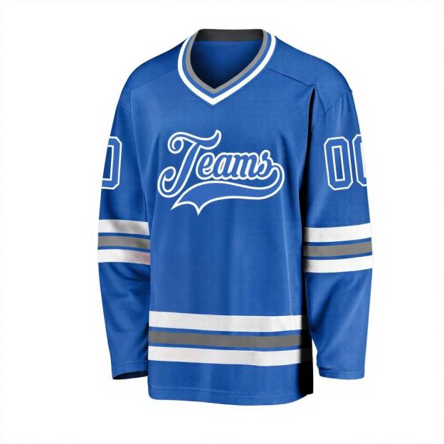 Custom Royal Blue & White Hockey Jersey