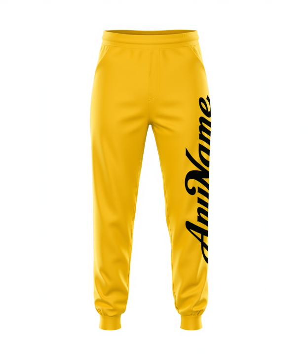 Custom Yellow & Black Fleece Jogger Sweatpants