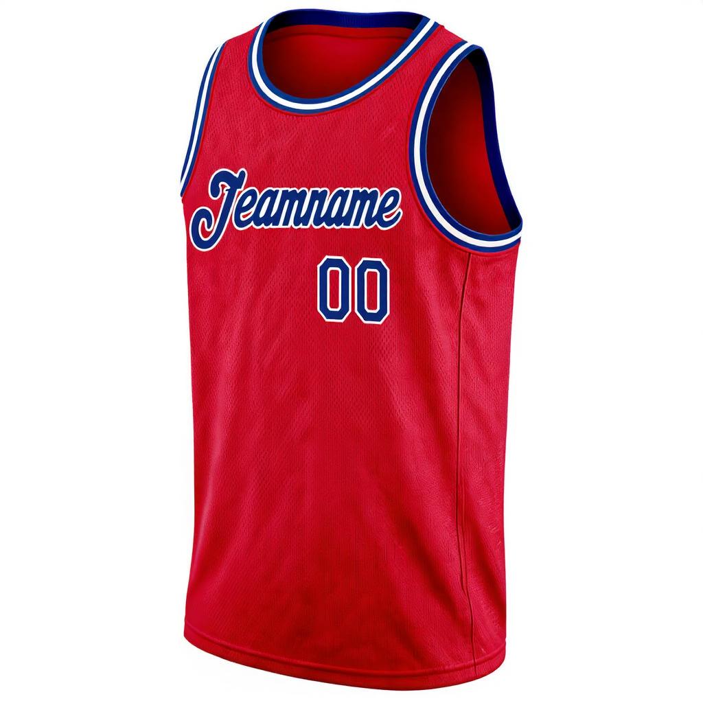 Custom Red & Navy/White Basketball City Edition Jersey