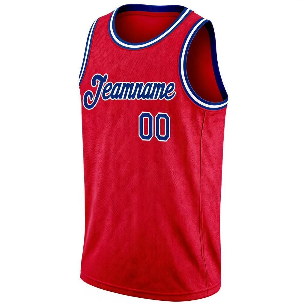 Custom Red & Navy/White Basketball City Edition Jersey