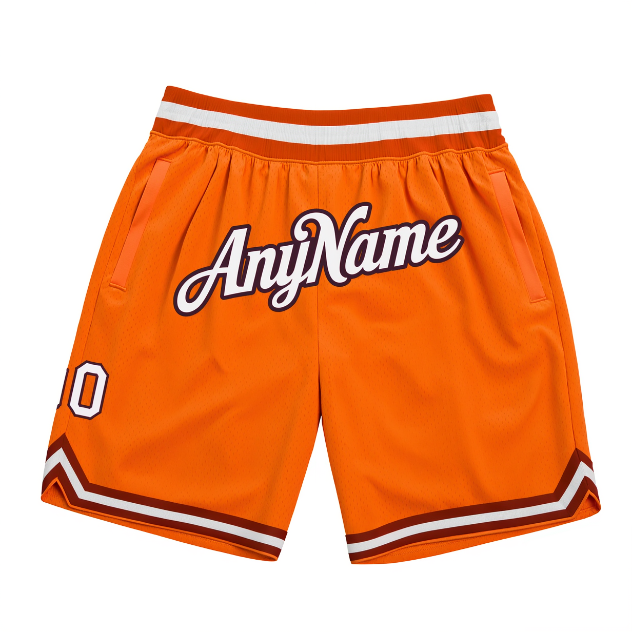 Custom Orange & White/Black Throwback Shorts