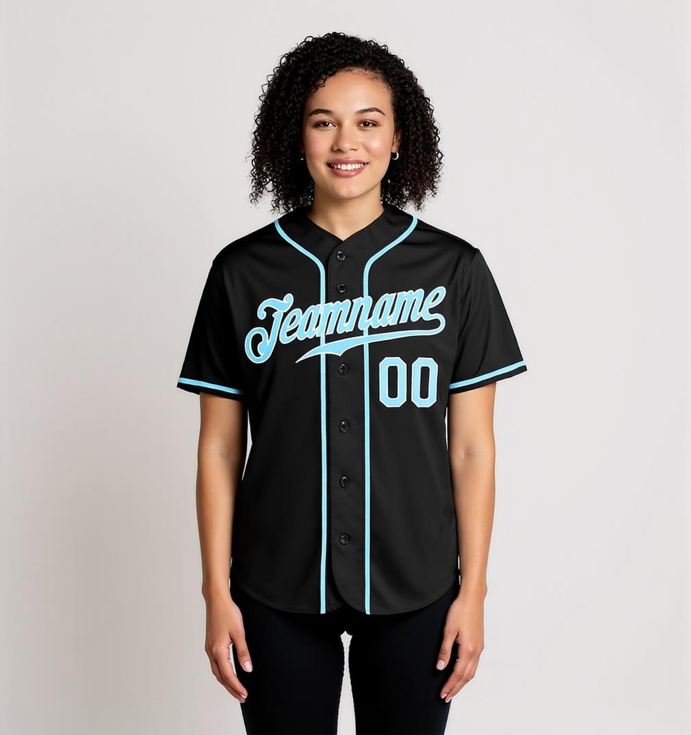 Custom Black & Mint Green/White Baseball Jersey