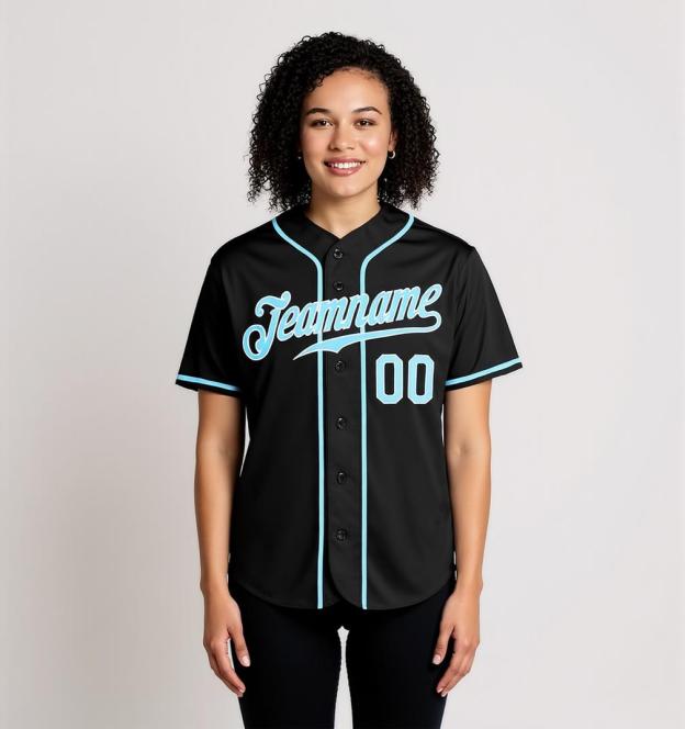 Custom Black & Mint Green/White Baseball Jersey