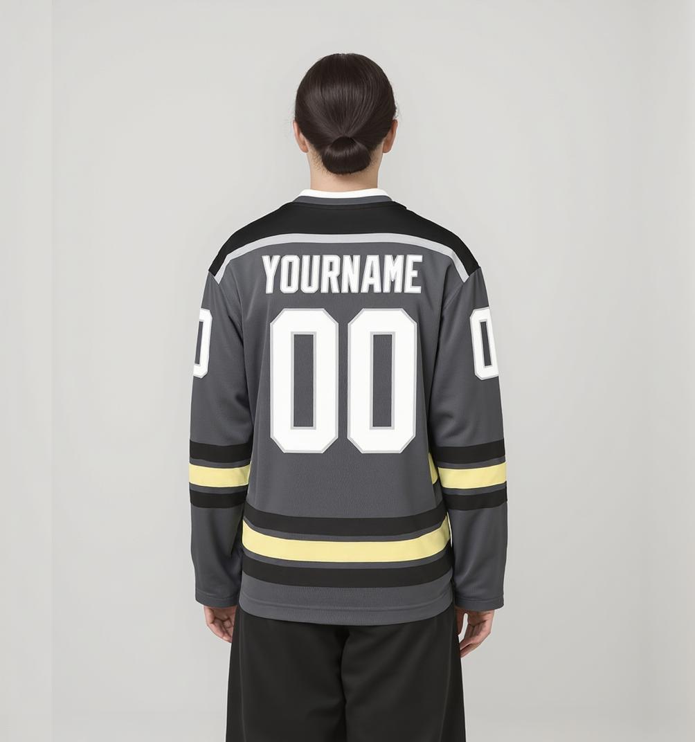 Custom Grey & White Hockey Jersey
