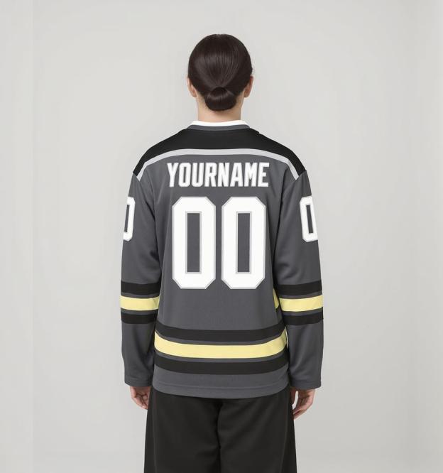 Custom Grey & White Hockey Jersey
