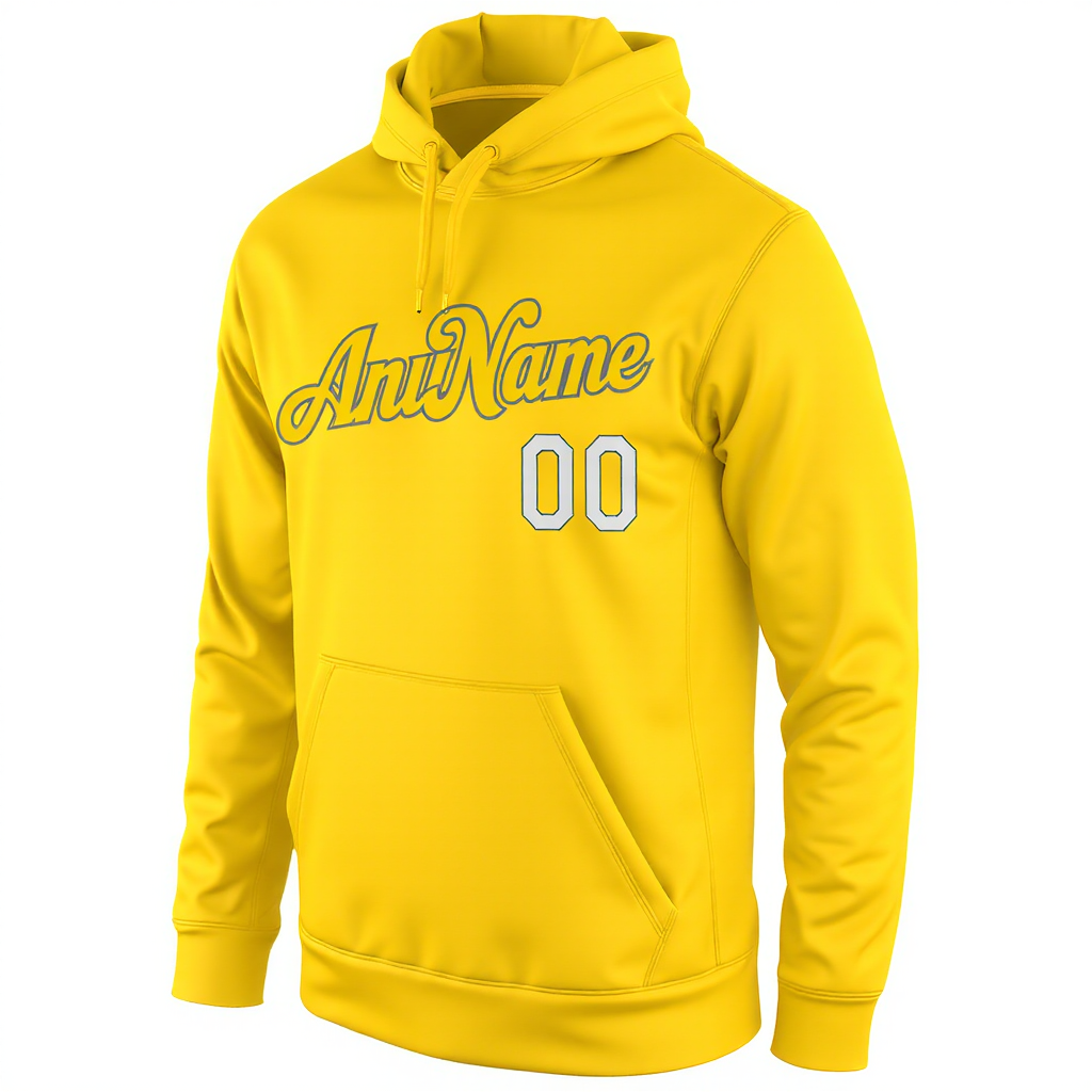 Custom Red & White/Grey Pullover Sports Sweatshirt Hoodie