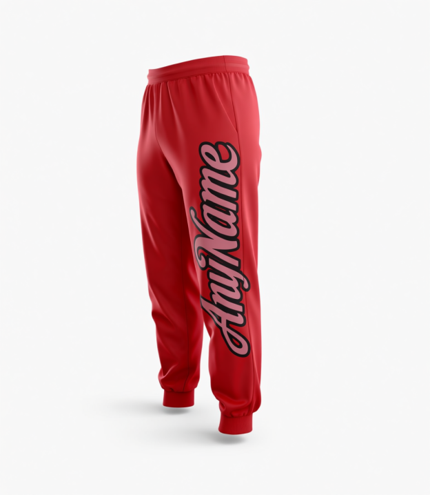 Custom Red & Pink/Black Fleece Jogger Sweatpants