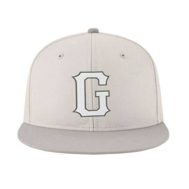 Custom Cream & White/Grey Stitched Adjustable Snapback Hat