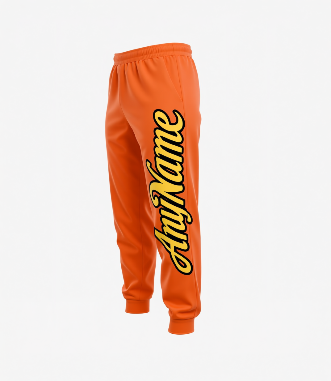 Custom Orange & White/Grey Fleece Jogger Sweatpants