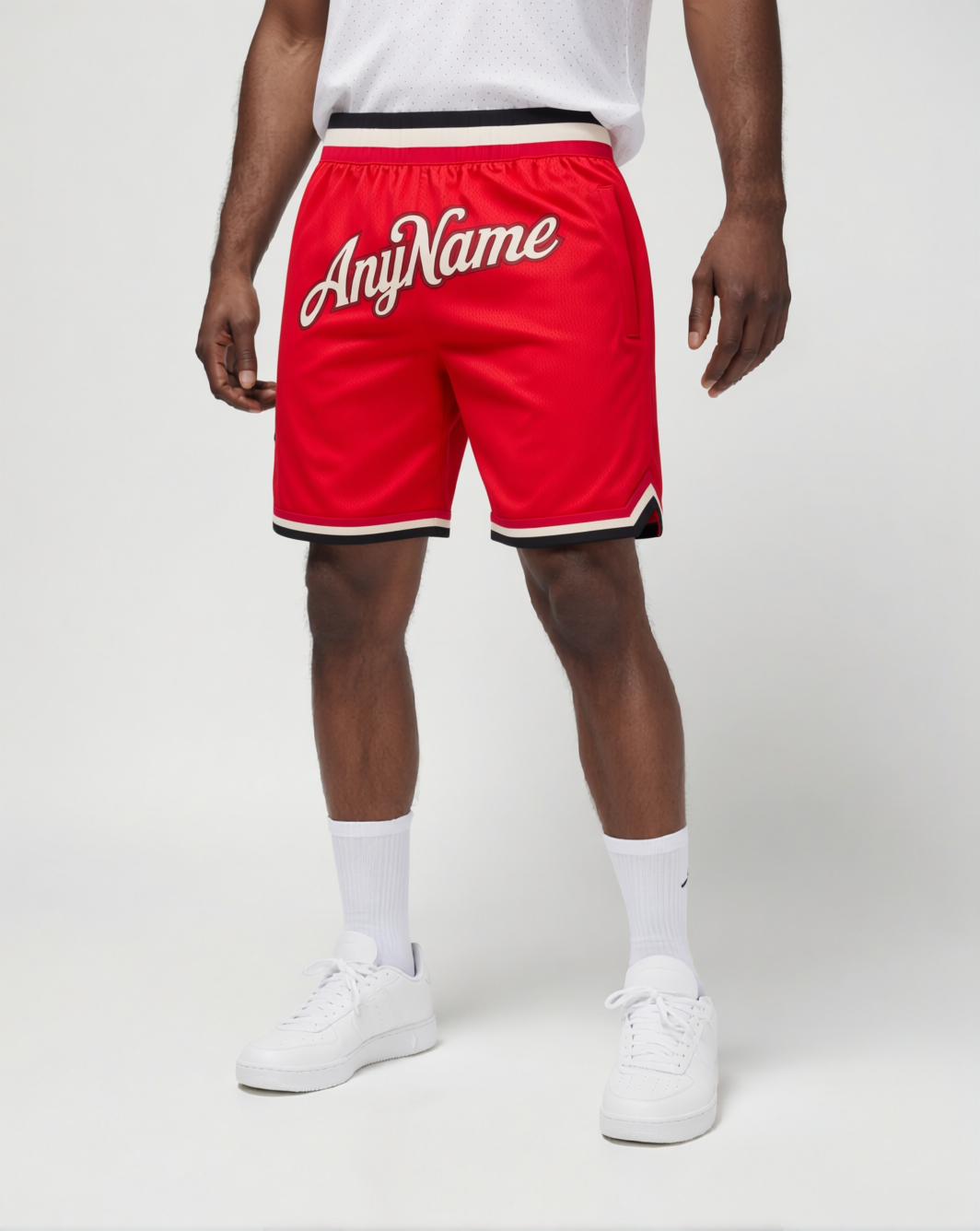 Custom Red & White/Black Throwback Shorts