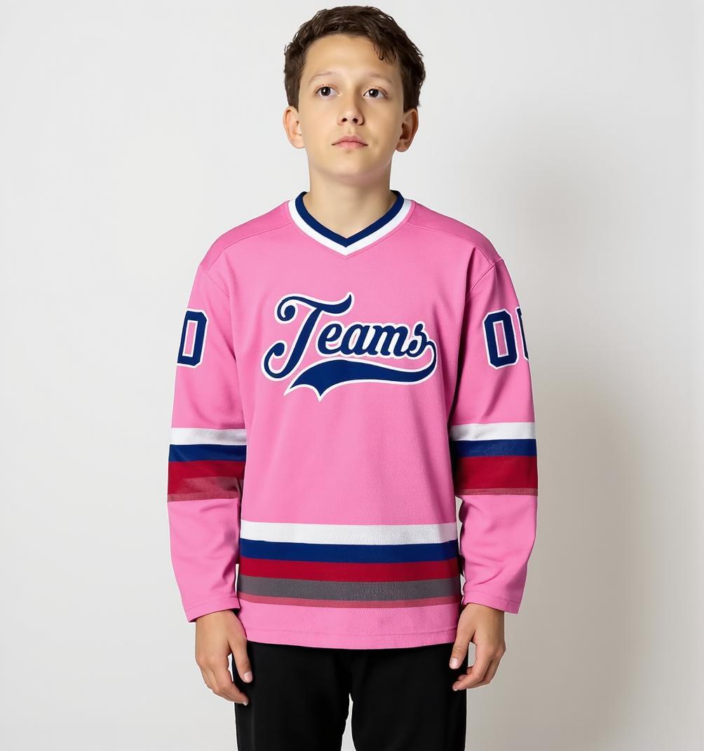 Custom Pink & Navy Hockey Jersey