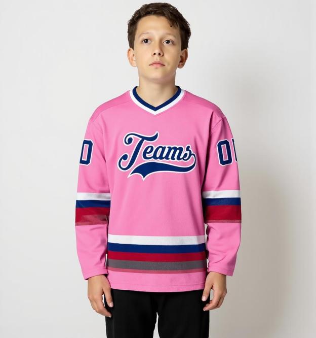 Custom Pink & Navy Hockey Jersey