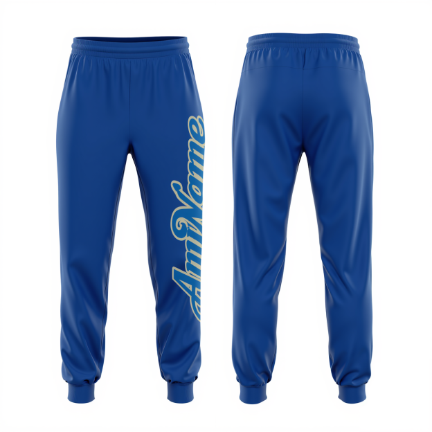 Custom Blue & Grey Fleece Jogger Sweatpants
