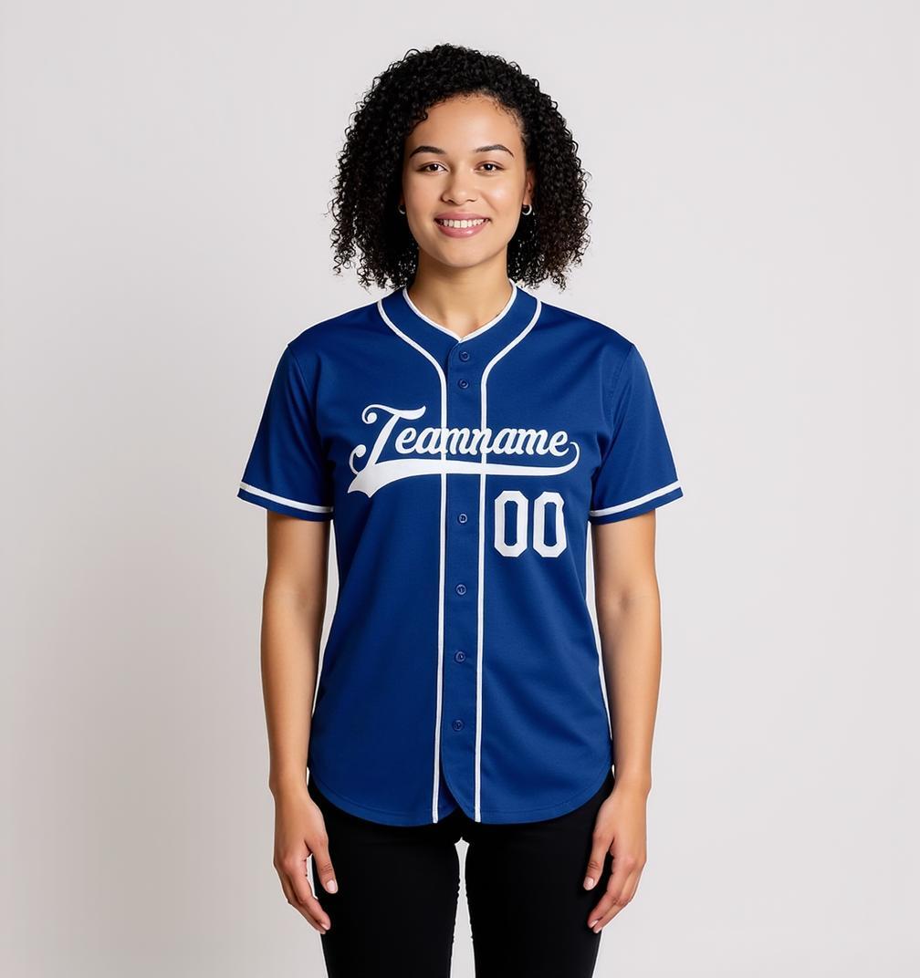Custom Royal & White Baseball Jersey