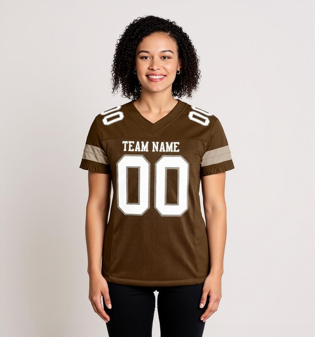 Custom Brown & White Football Jersey