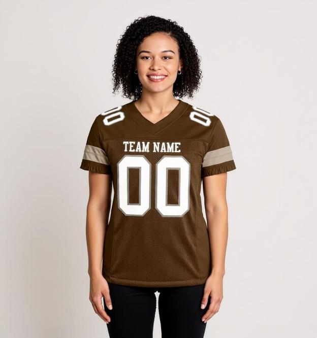 Custom Brown & White Football Jersey