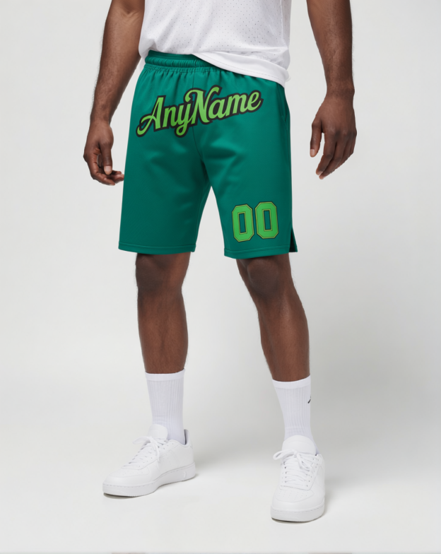 Custom Kelly Green & Purple/White Shorts