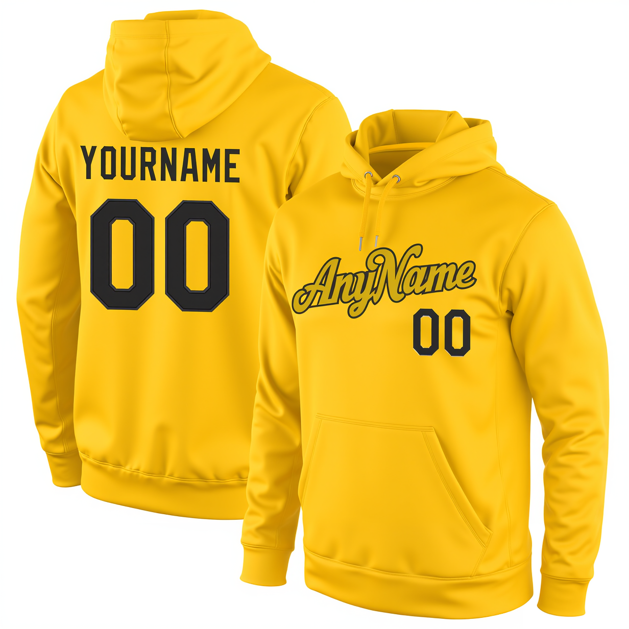 Custom Red & Black Pullover Sports Sweatshirt Hoodie