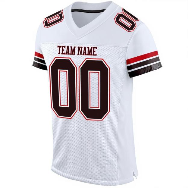 Custom White & Black/Red Throwback Football Jersey