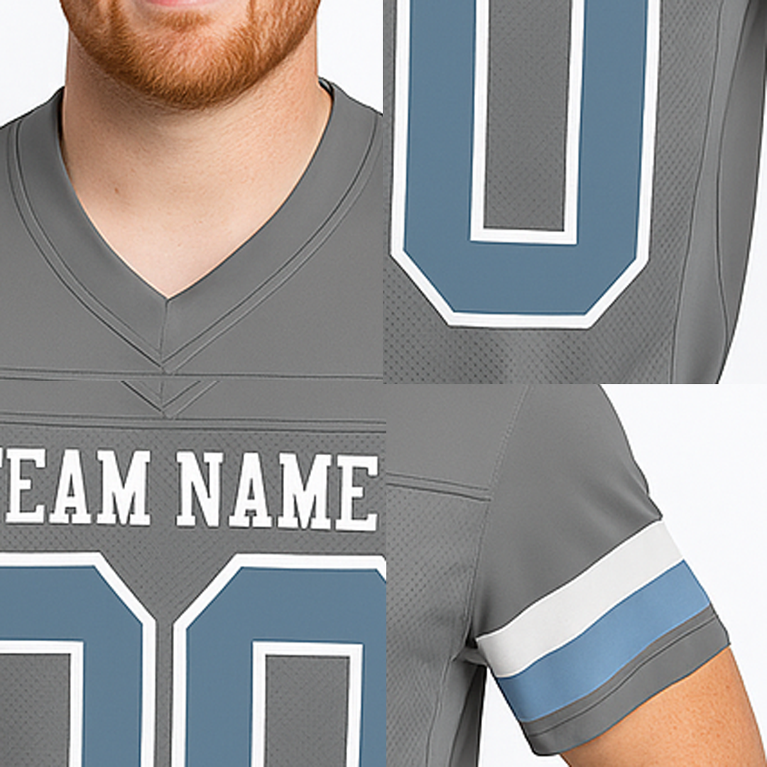 Custom Dark Grey & White Football Jersey