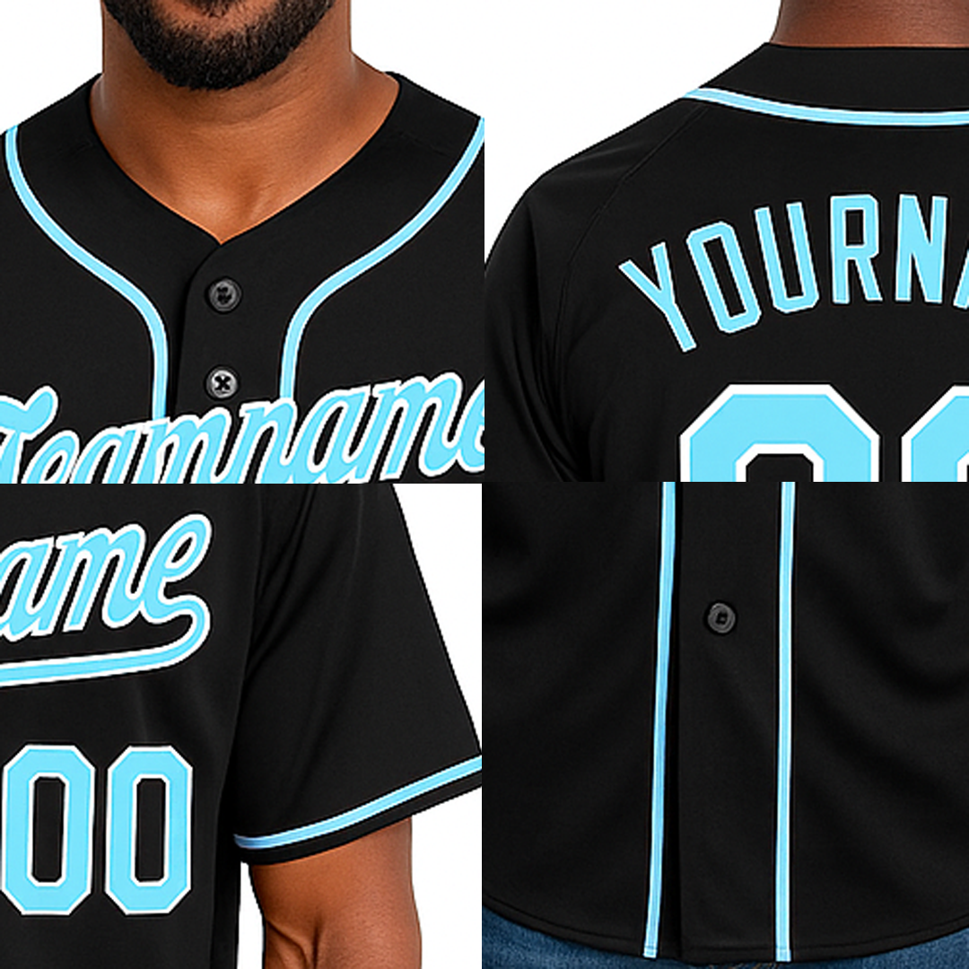 Custom Black & Mint Green/White Baseball Jersey