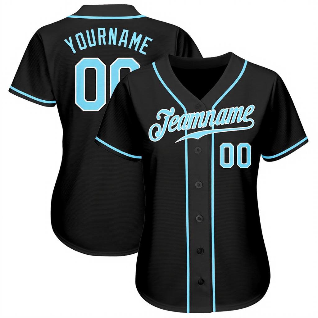 Custom Black & Mint Green/White Baseball Jersey