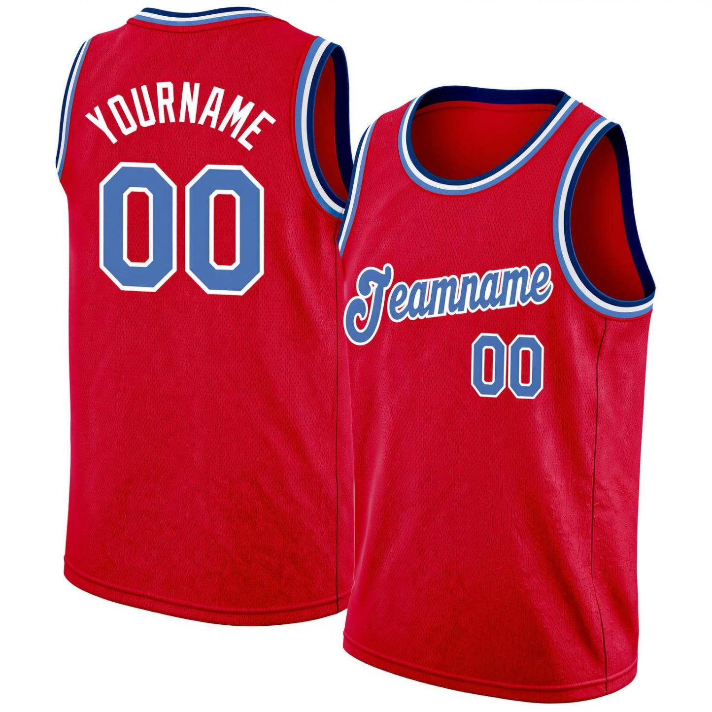 Custom Red & Blue/White Basketball City Edition Jersey