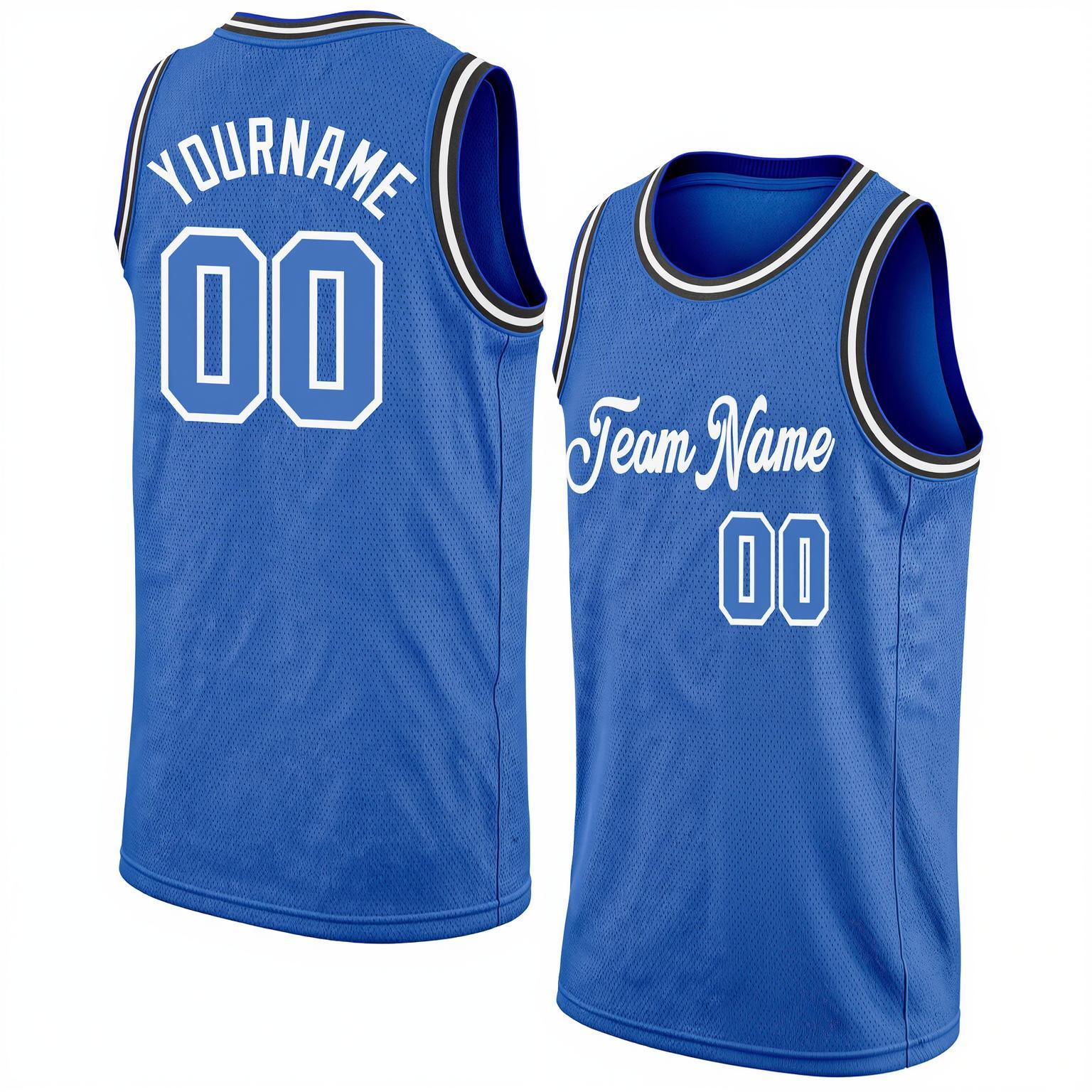 Custom Blue & White Basketball City Edition Jersey