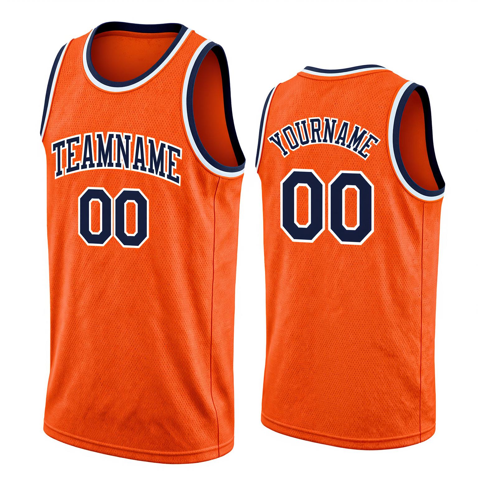 Custom Orange & Navy/White Basketball City Edition Jersey