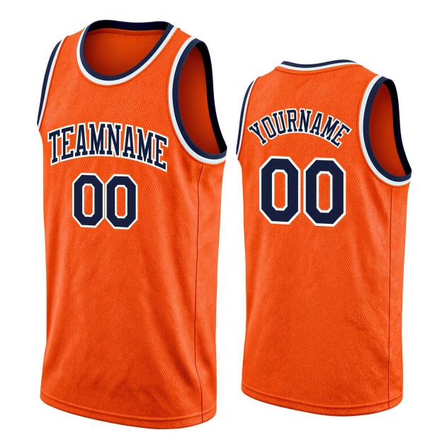 Custom Orange & Navy/White Basketball City Edition Jersey