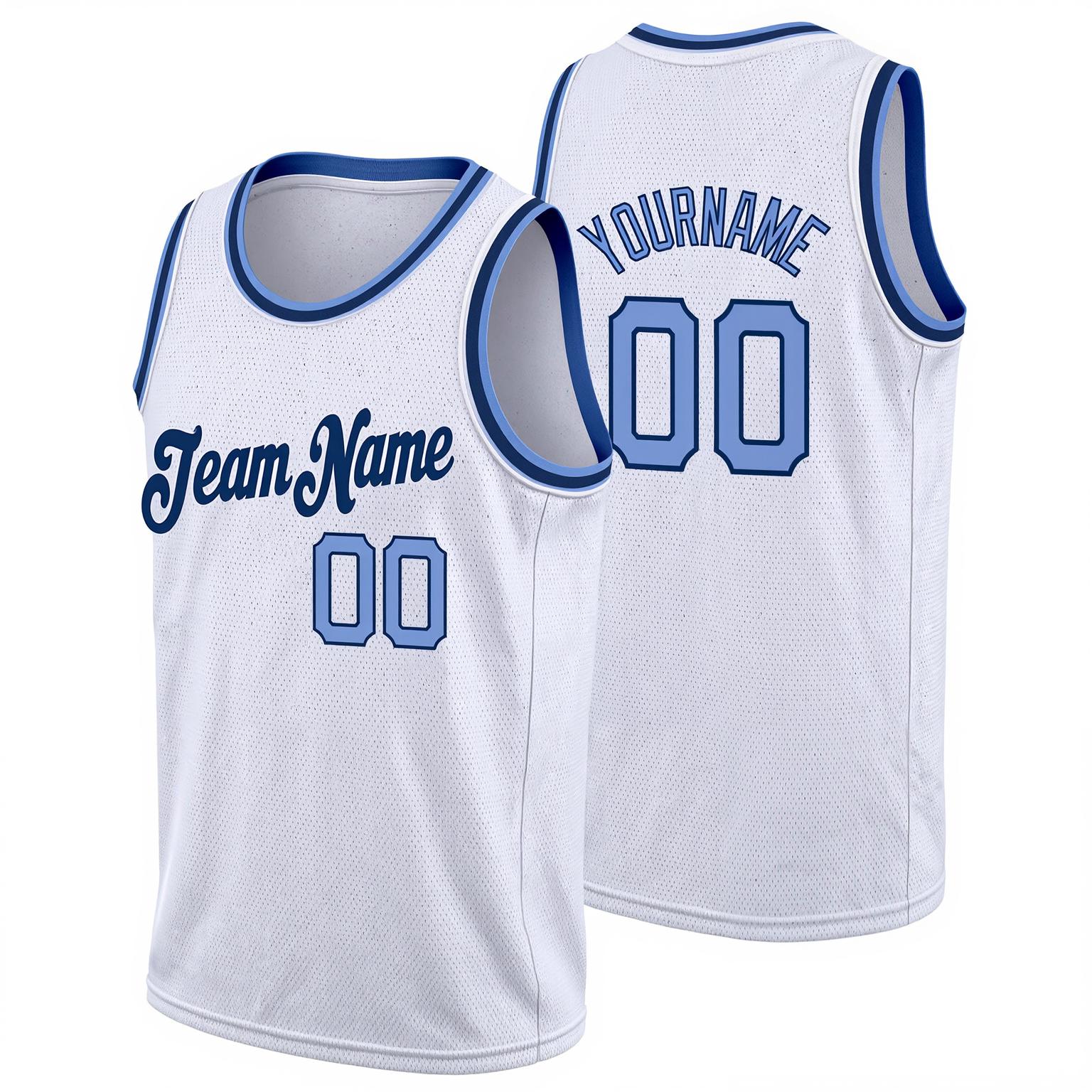 Custom White & Navy Basketball City Edition Jersey