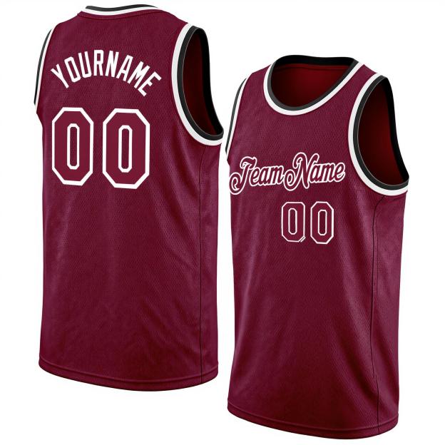 Custom Burgundy & White Basketball City Edition Jersey